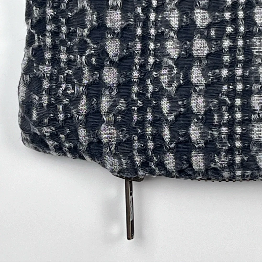 Pottery Barn Pillow Cover 24” Navy Gray Honeycomb Zipper Cotton Lined Euro